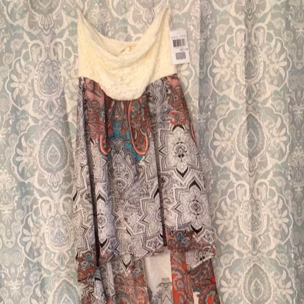 L8ter Dress Strapless High Low NWT